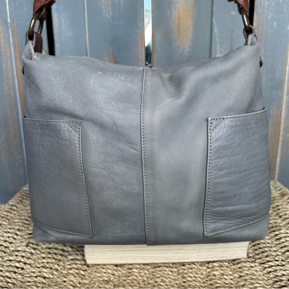 Sundance Simplicity Leather Slouch Shoulder Bag Mineral Grey - Picture 5 of 16
